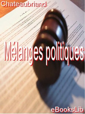 cover image of Mélanges politiques